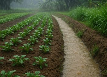 การระบายน้ำในสวน 