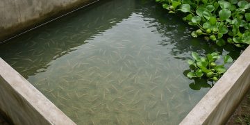 เลี้ยงกุ้งฝอยในบ่อปูน 